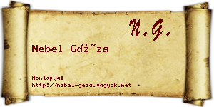 Nebel Géza névjegykártya