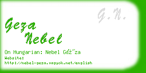 geza nebel business card